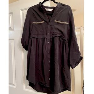 Zara Shirt Dress with silver embellished pockets.